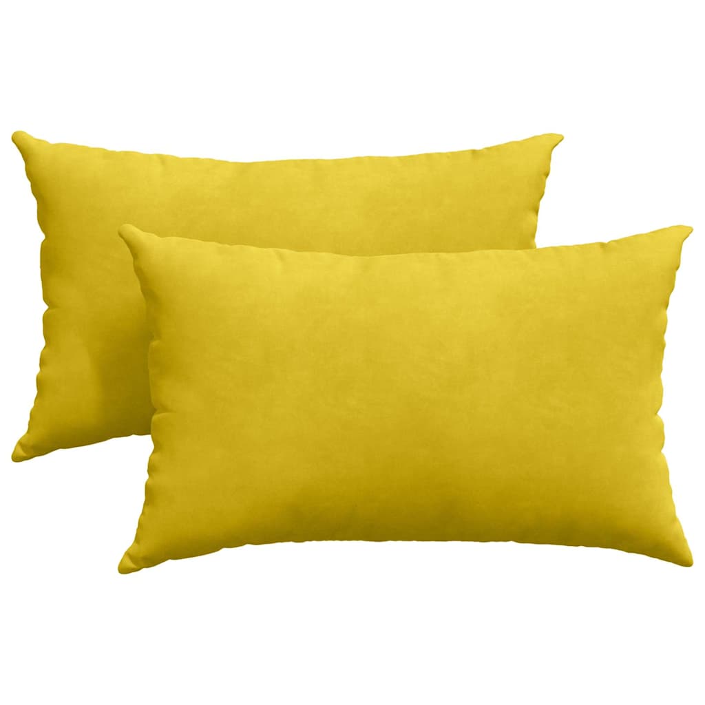 Cuscini da Divano 2 pcs Giallo 50 x 30 cm Tessuto in Cords | homemem39