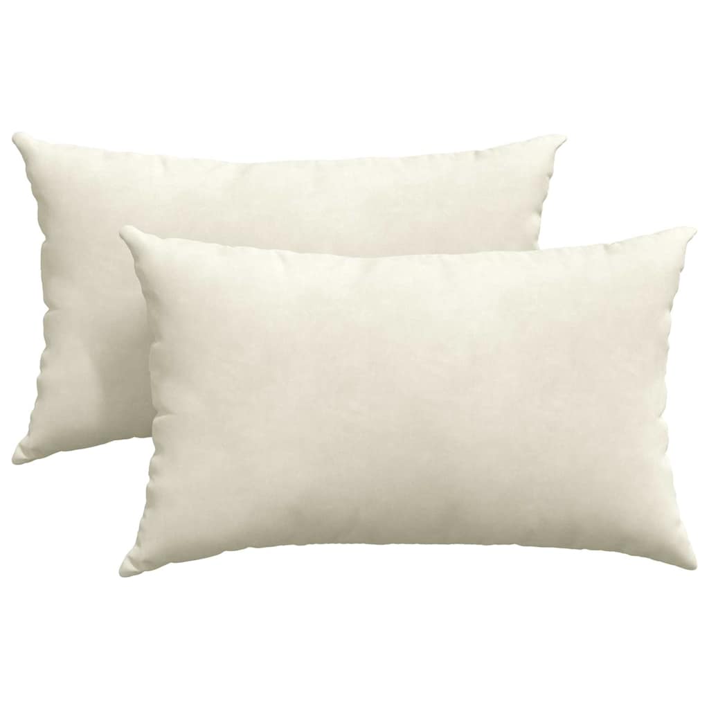 Cuscini da Divano 2 pcs Crema 50 x 30 cm Tessuto in Cords | homemem39
