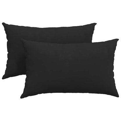 Cuscini da Divano 2 pcs Nero 50 x 30 cm Tessuto | homemem39