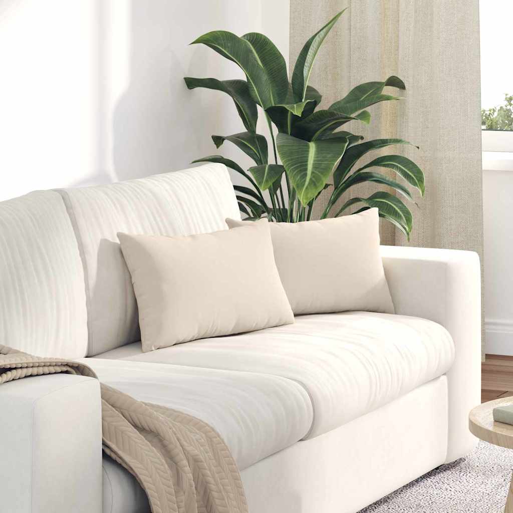 Cuscini da Divano 2 pcs Beige 50 x 30 cm Tessuto | homemem39