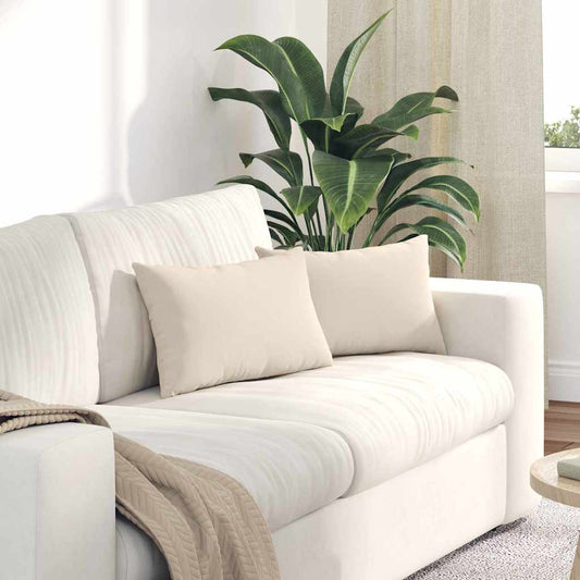 Cuscini da Divano 2 pcs Beige 50 x 30 cm Tessuto | homemem39