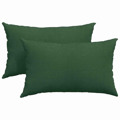 Cuscini da Divano 2 pcs Verde Scuro 50 x 30 cm Tessuto in Cords | homemem39