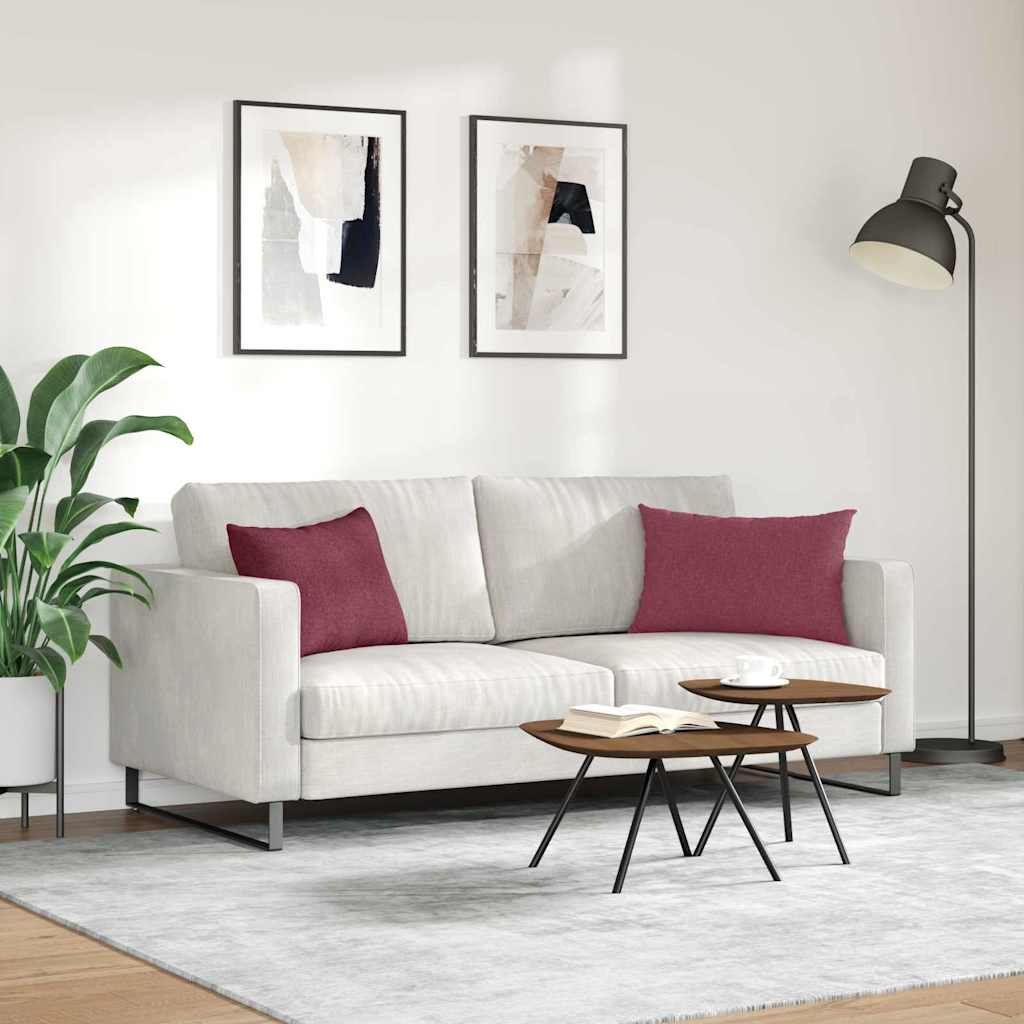 Cuscini da Divano 2 pcs Rosso Vino 60 x 40 cm Tessuto | homemem39