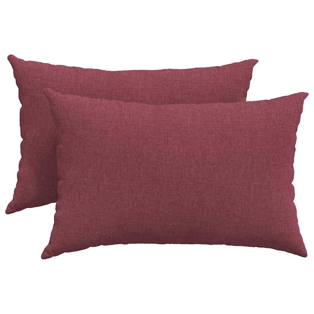 Cuscini da Divano 2 pcs Rosso Vino 60 x 40 cm Tessuto | homemem39