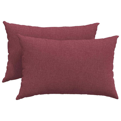 Cuscini da Divano 2 pcs Rosso Vino 60 x 40 cm Tessuto | homemem39