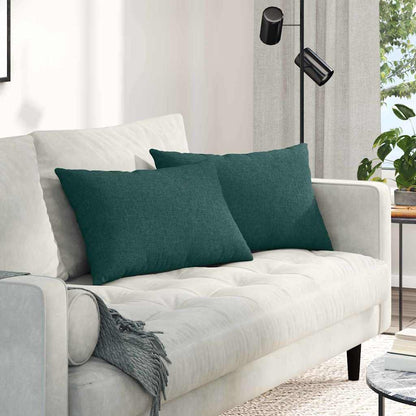 Cuscini da Divano 2 pcs Verde Scuro 60 x 40 cm Tessuto