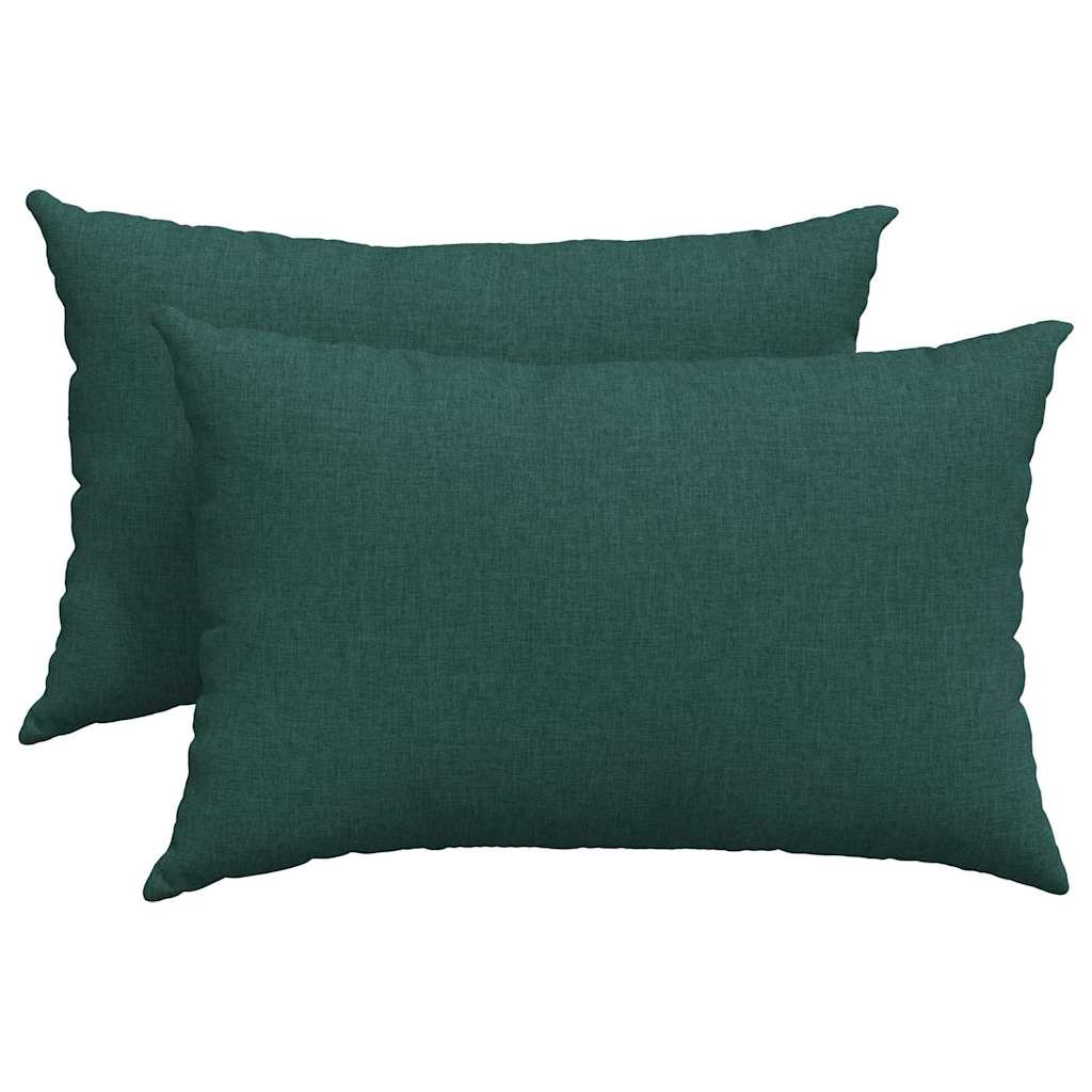 Cuscini da Divano 2 pcs Verde Scuro 60 x 40 cm Tessuto | homemem39
