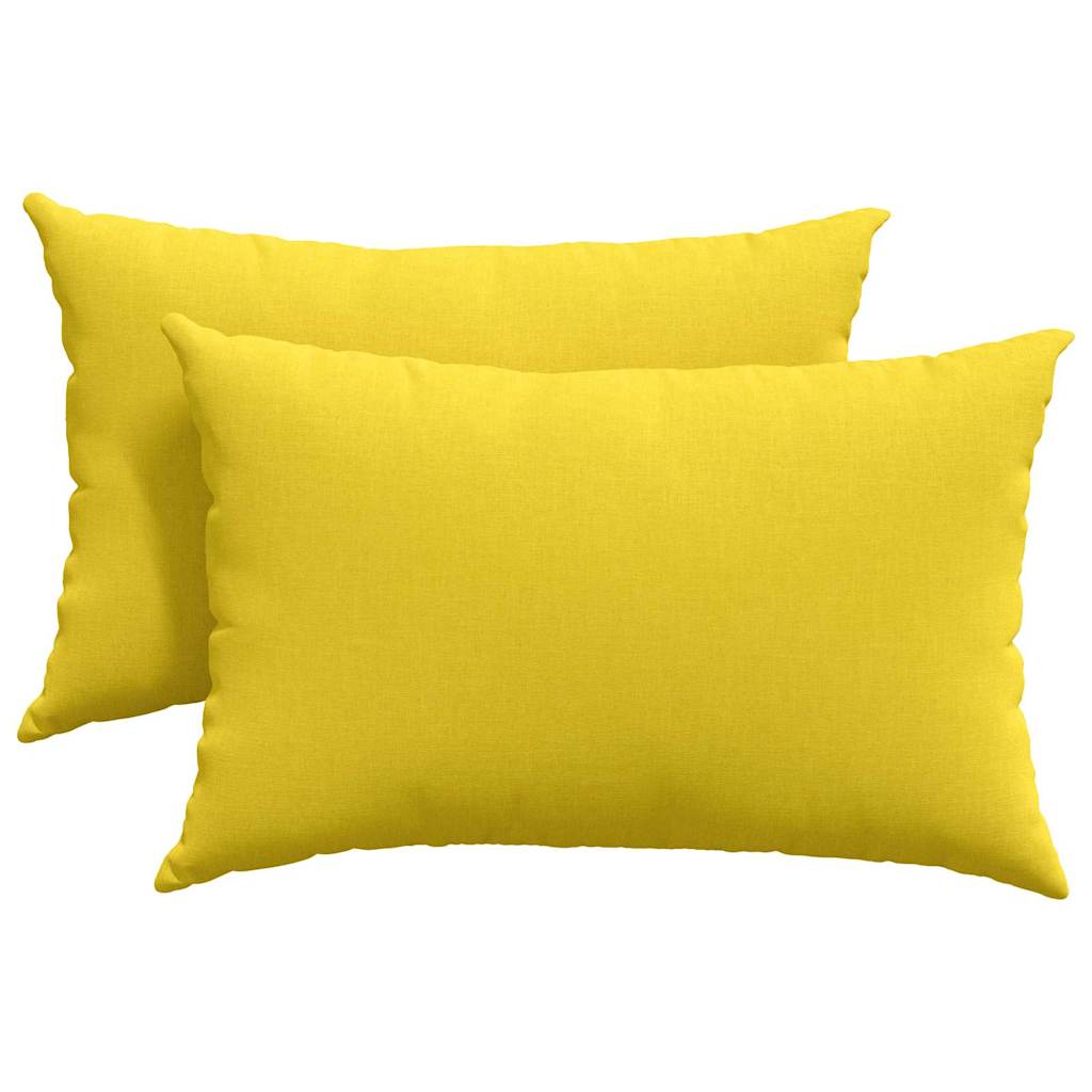 Cuscini da Divano 2 pcs Giallo Chiaro 60 x 40 cm Tessuto | homemem39