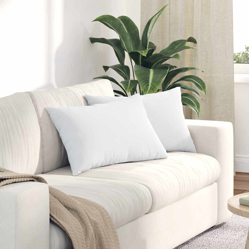 Cuscini da Divano 2 pcs Bianco 60 x 40 cm Tessuto | homemem39