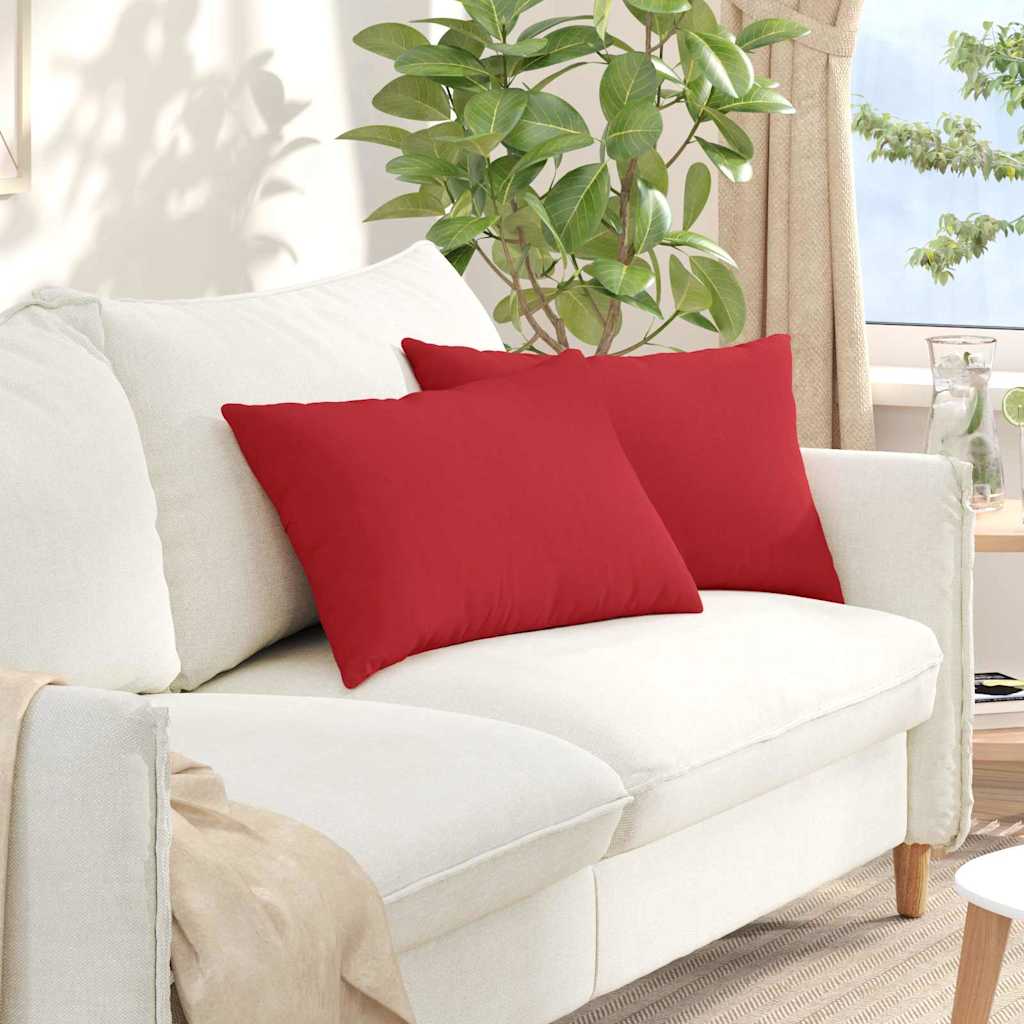 Cuscini da Divano 2 pcs Rosso 60 x 40 cm Tessuto | homemem39