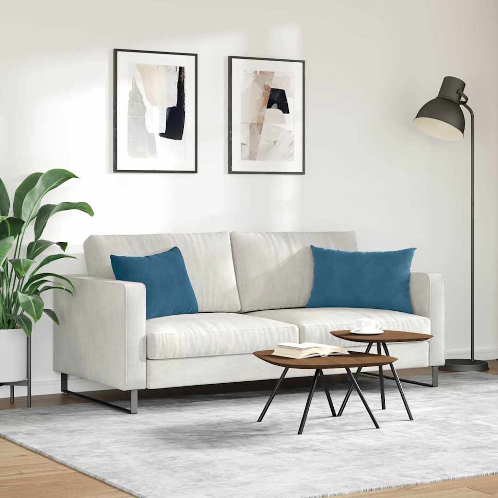 Cuscini da Divano 2 pcs Blu 60 x 40 cm Tessuto in Cords | homemem39