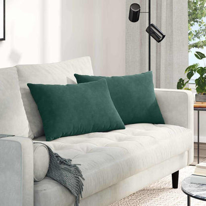 Cuscini da Divano 2 pcs Verde scuro 60 x 40 cm Tessuto in Cords | homemem39