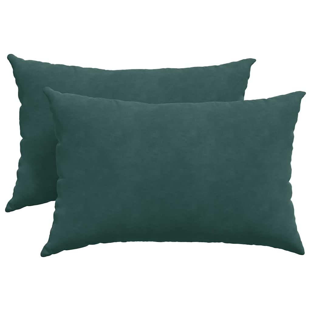 Cuscini da Divano 2 pcs Verde scuro 60 x 40 cm Tessuto in Cords | homemem39
