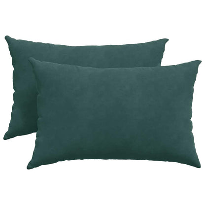 Cuscini da Divano 2 pcs Verde scuro 60 x 40 cm Tessuto in Cords