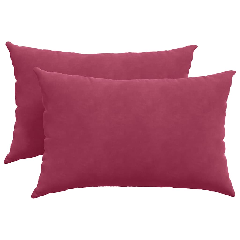 Cuscini da Divano 2 pcs Rosso Vino 60 x 40 cm Tessuto in Cords | homemem39