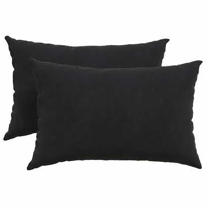 Cuscini da Divano 2 pcs Nero 60 x 40 cm Tessuto in Cords | homemem39