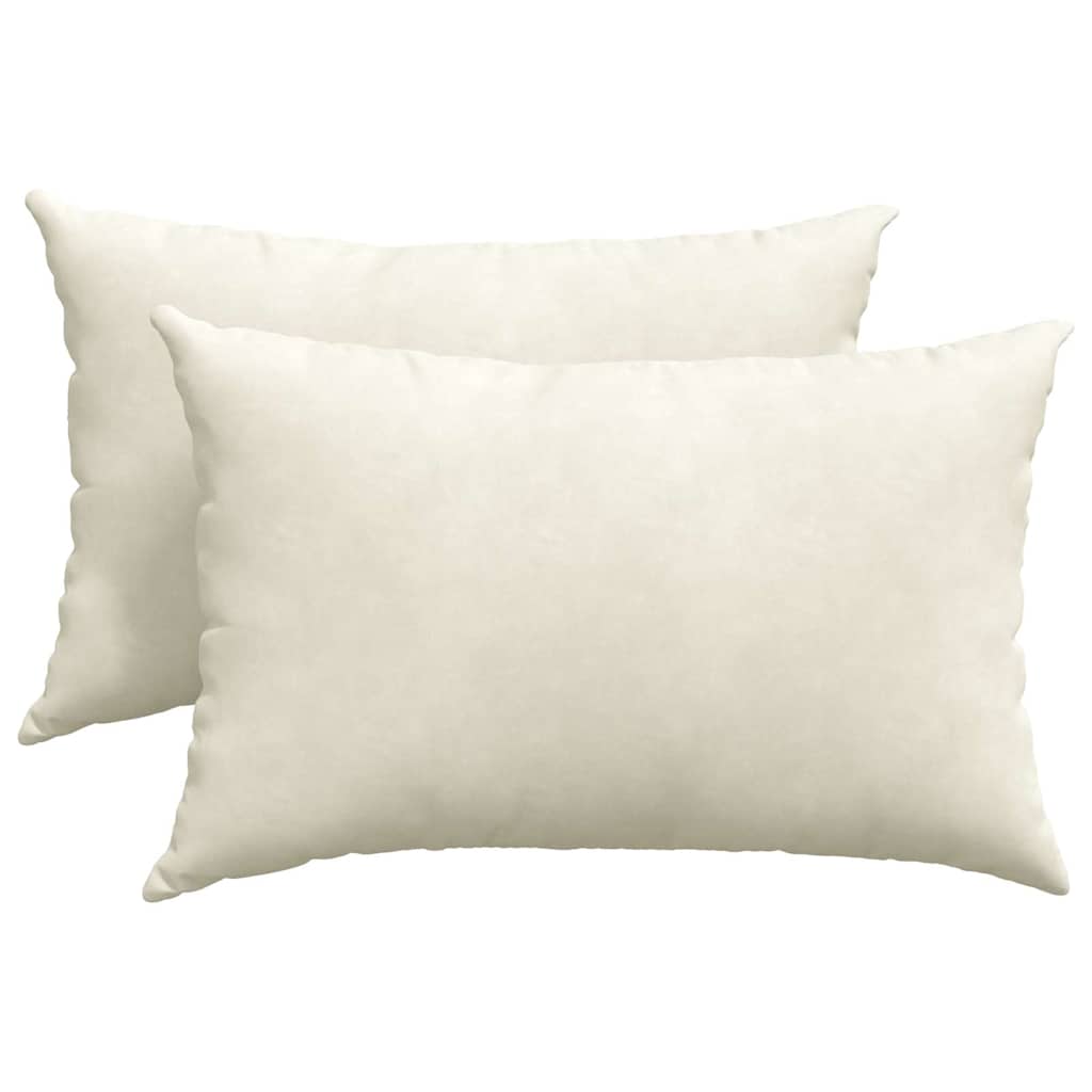 Cuscini da Divano 2 pcs Crema 60 x 40 cm Tessuto in Cords | homemem39