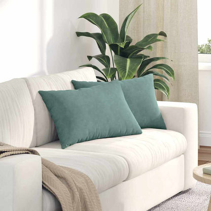 Cuscini da Divano 2 pcs Verde Mare 60 x 40 cm Tessuto in Cords | homemem39