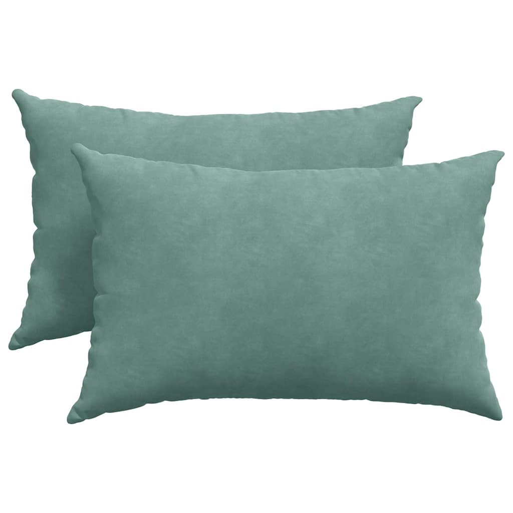 Cuscini da Divano 2 pcs Verde Mare 60 x 40 cm Tessuto in Cords