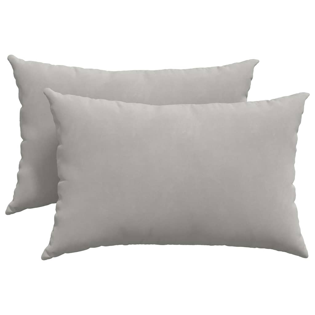 Cuscini da Divano 2 pcs Grigio chiaro 60 x 40 cm Tessuto | homemem39