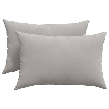 Cuscini da Divano 2 pcs Grigio chiaro 60 x 40 cm Tessuto | homemem39