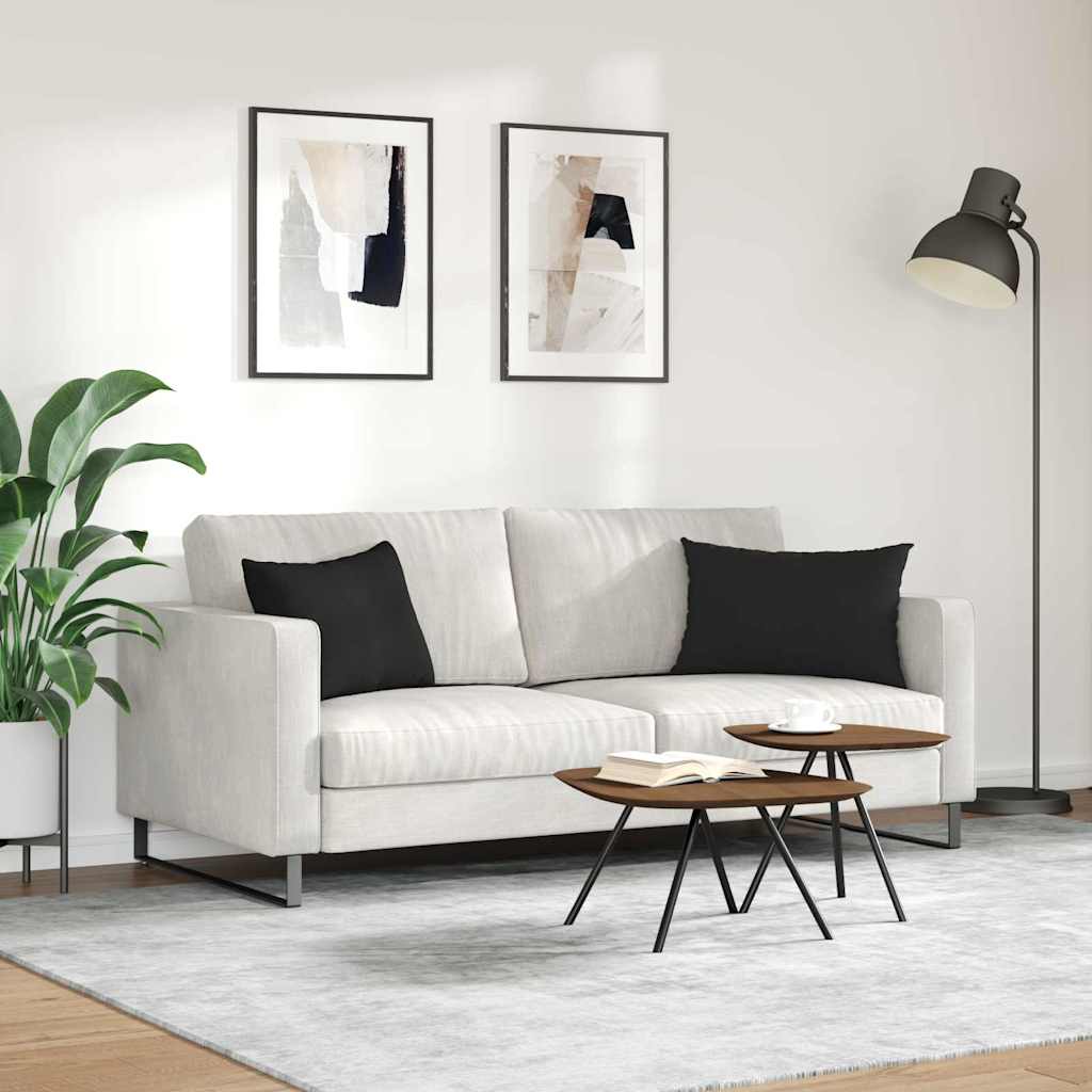 Cuscini da Divano 2 pcs Nero 60 x 40 cm Tessuto | homemem39