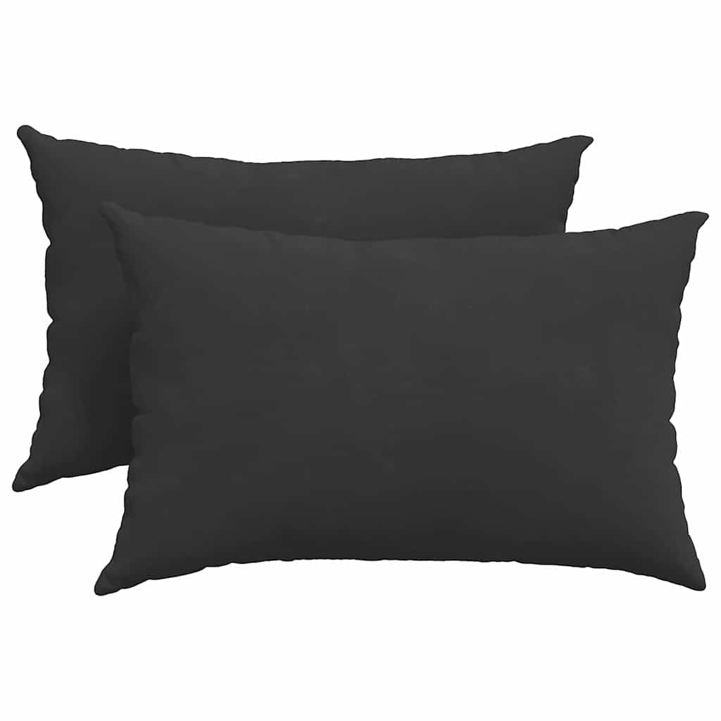 Cuscini da Divano 2 pcs Nero 60 x 40 cm Tessuto | homemem39