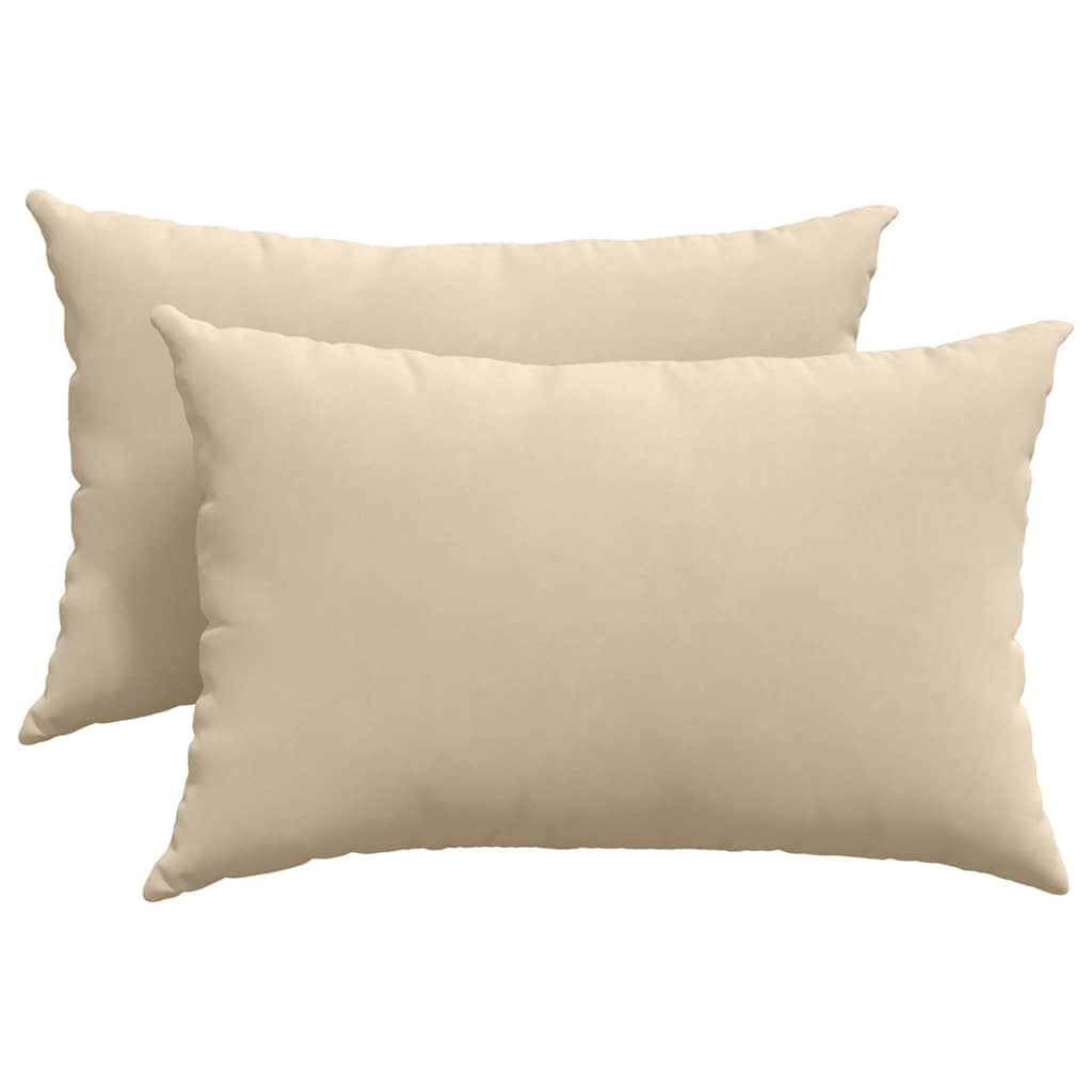 Cuscini da Divano 2 pcs Crema 60 x 40 cm Tessuto | homemem39