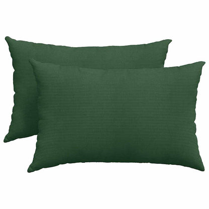 Cuscini da Divano 2 pcs Verde Scuro 60 x 40 cm Tessuto in Cords | homemem39