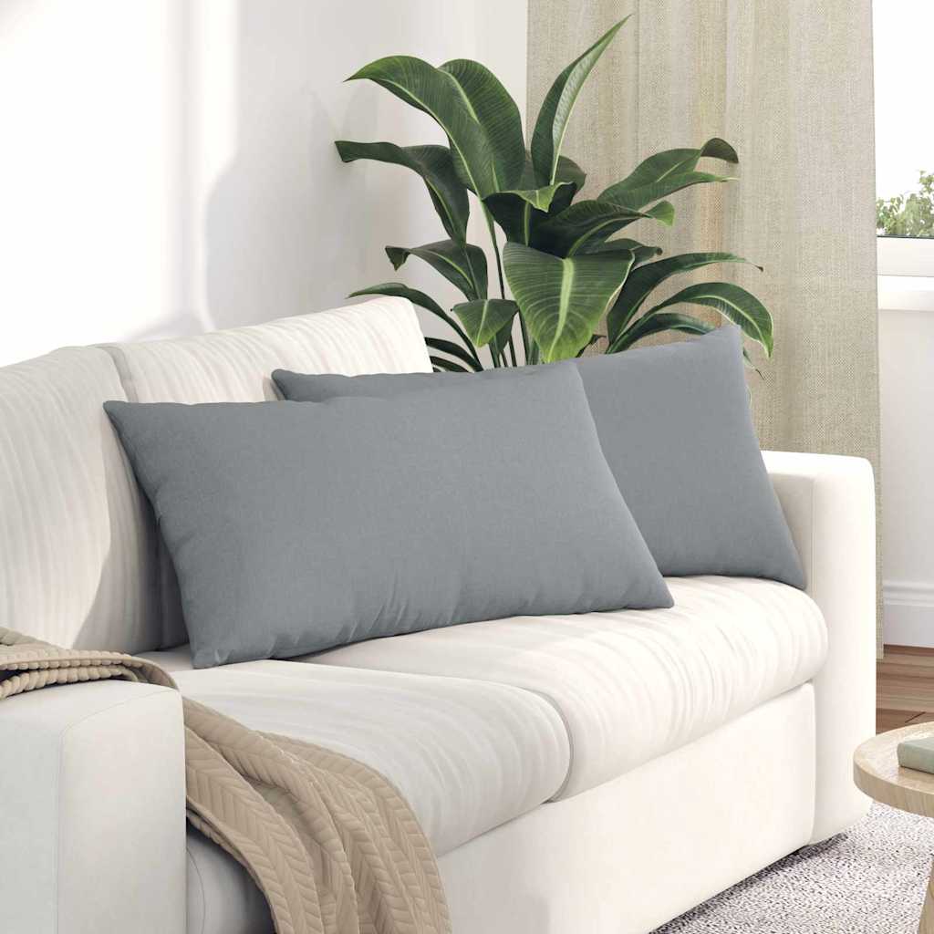Cuscini da Divano 2 pcs Grigio chiaro 80 x 40 cm Tessuto | homemem39