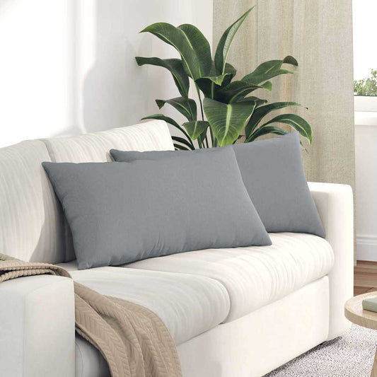 Cuscini da Divano 2 pcs Grigio chiaro 80 x 40 cm Tessuto | homemem39