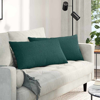 Cuscini da Divano 2 pcs Verde Scuro 80 x 40 cm Tessuto | homemem39