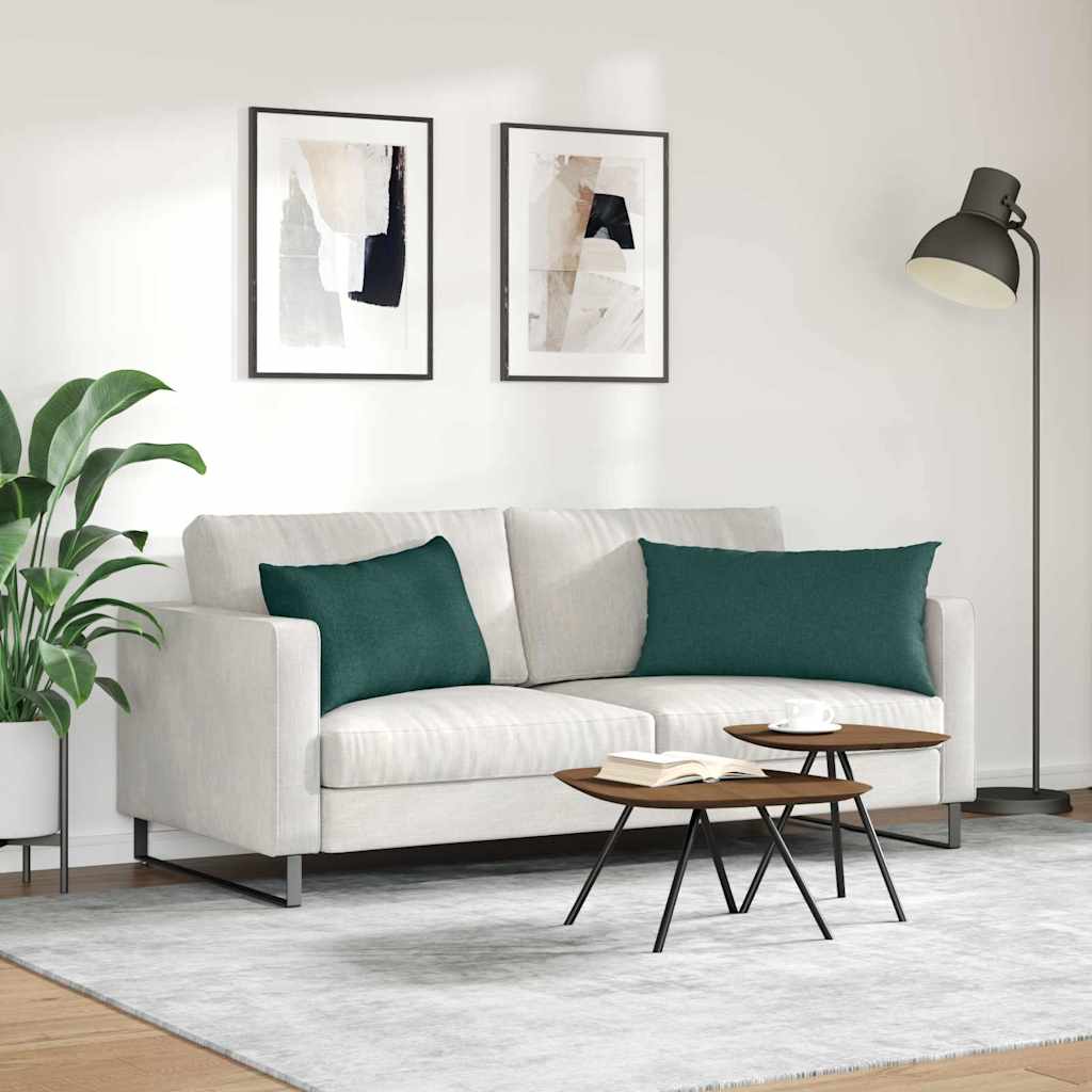 Cuscini da Divano 2 pcs Verde Scuro 80 x 40 cm Tessuto | homemem39