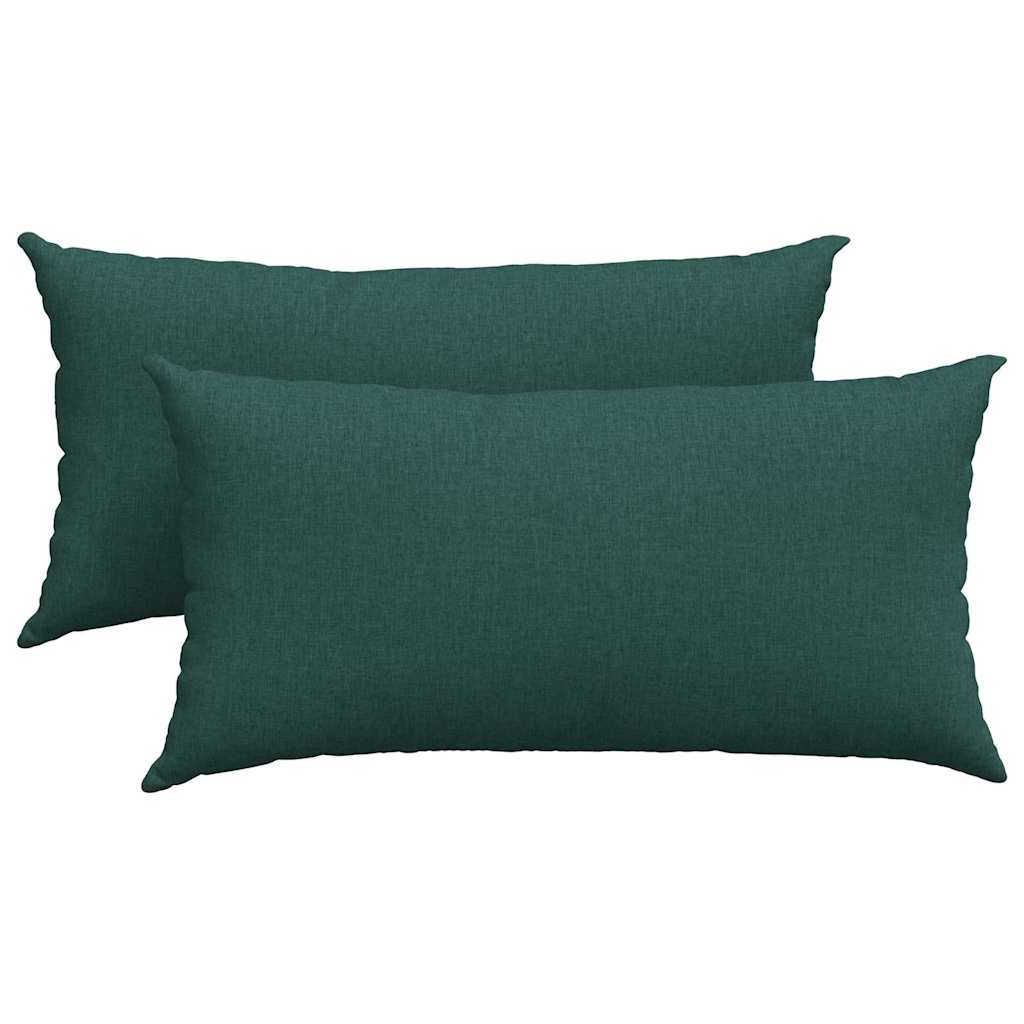Cuscini da Divano 2 pcs Verde Scuro 80 x 40 cm Tessuto | homemem39