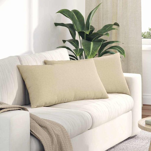 Cuscini da Divano 2 pcs Crema 80 x 40 cm Tessuto