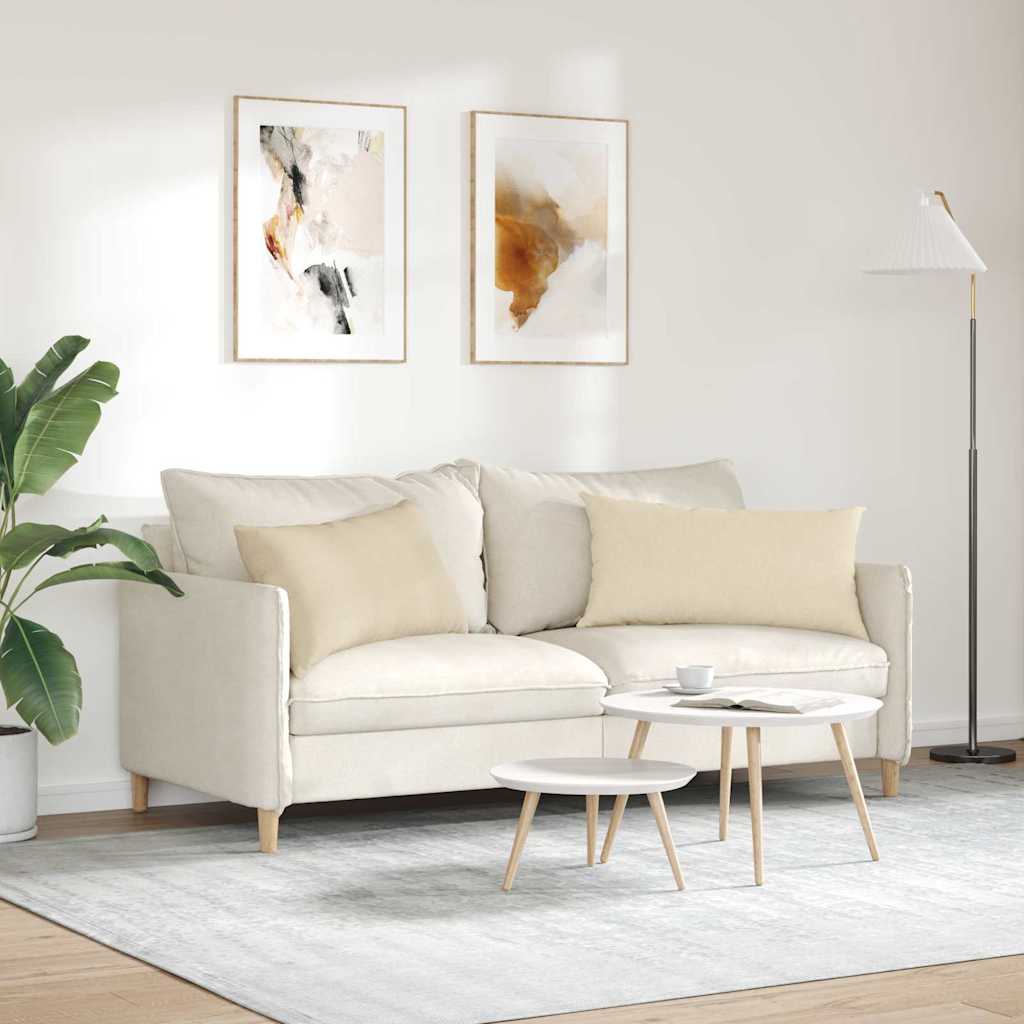 Cuscini da Divano 2 pcs Crema 80 x 40 cm Tessuto | homemem39