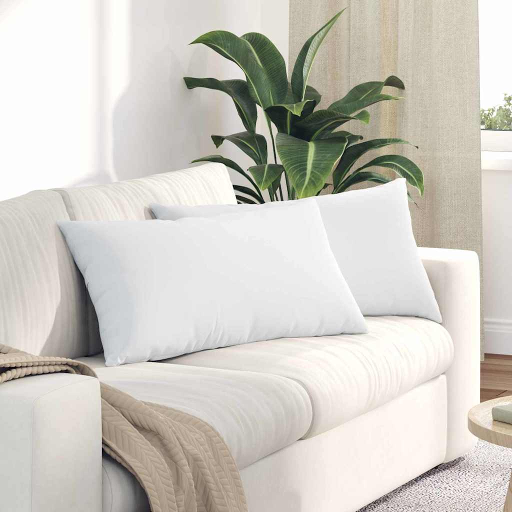 Cuscini da Divano 2 pcs Bianco 80 x 40 cm Tessuto | homemem39