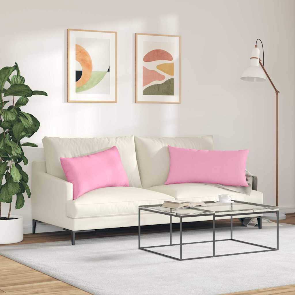 Cuscini da Divano 2 pcs Rosa 80 x 40 cm Tessuto | homemem39