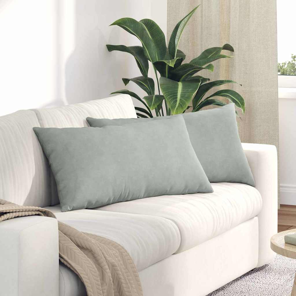 Cuscini da Divano 2 pcs Grigio chiaro 80 x 40 cm | homemem39
