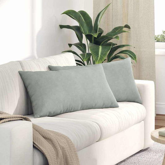 Cuscini da Divano 2 pcs Grigio chiaro 80 x 40 cm | homemem39