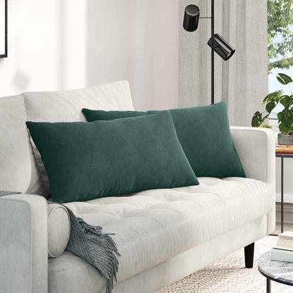 Cuscini da Divano 2 pcs Verde Scuro 80 x 40 cm Tessuto in Cords | homemem39