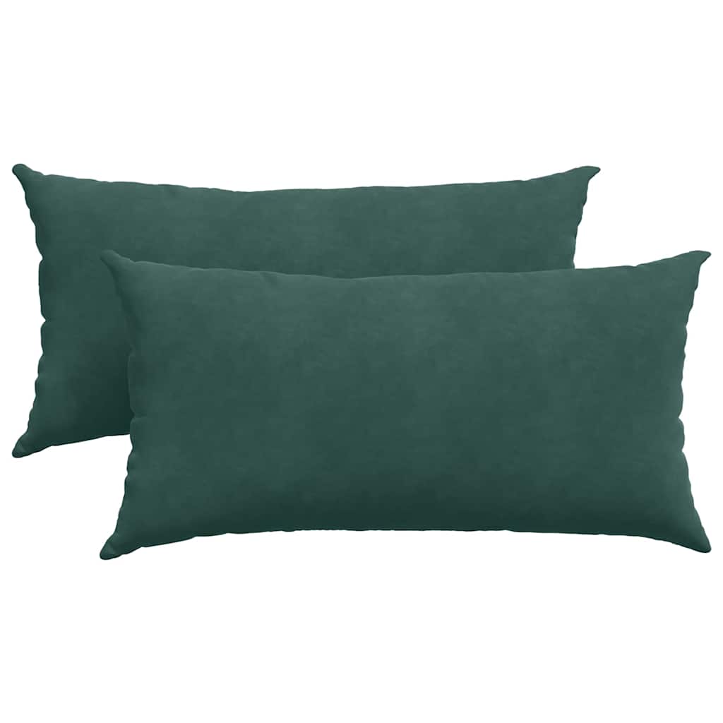 Cuscini da Divano 2 pcs Verde Scuro 80 x 40 cm Tessuto in Cords | homemem39