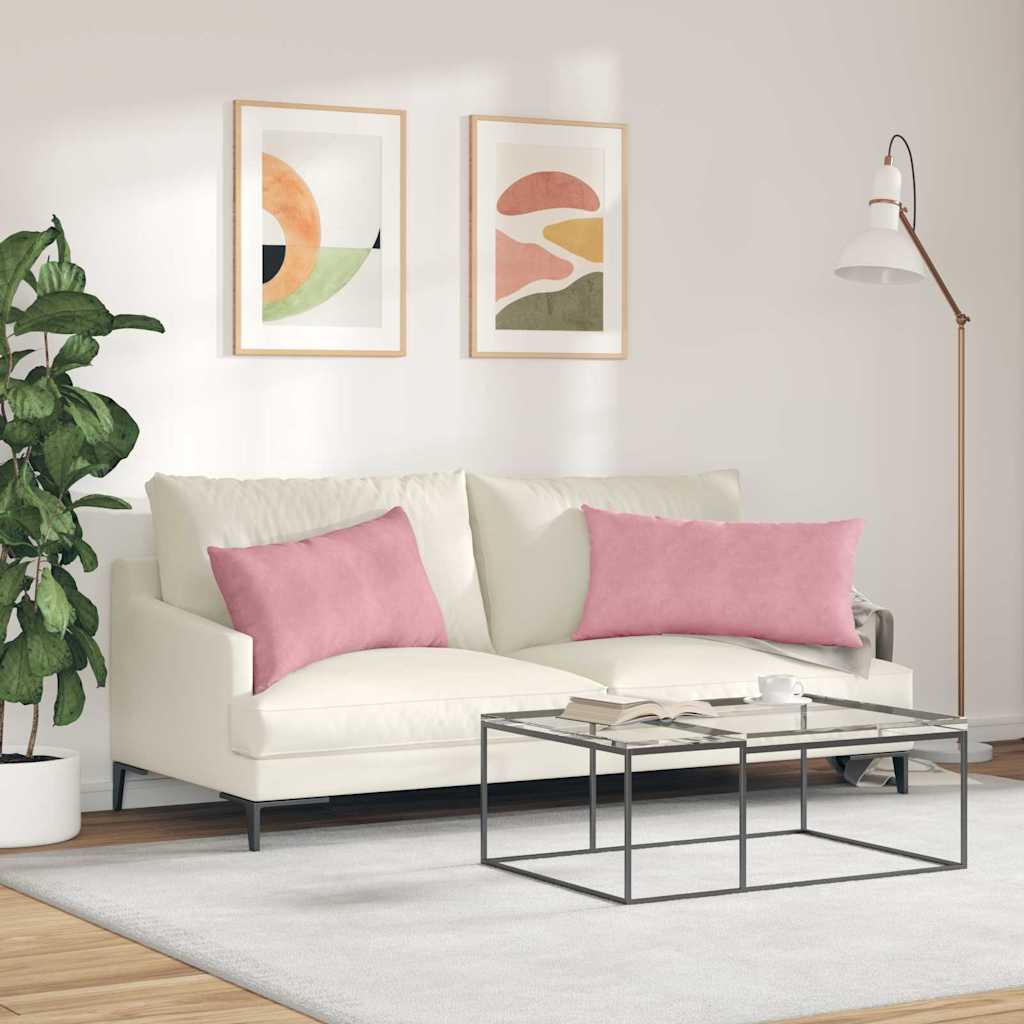 Cuscini da Divano 2 pcs Rosa 80 x 40 cm Tessuto in Cords | homemem39