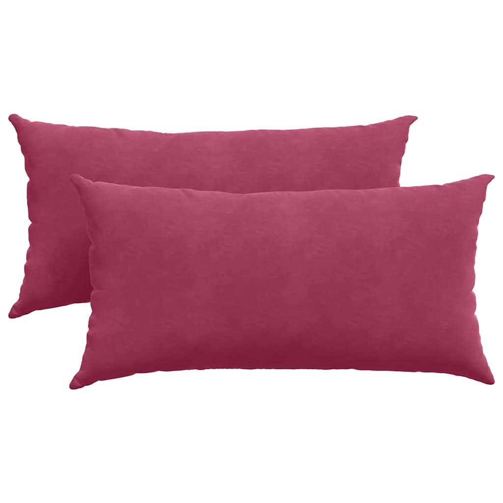 Cuscini da Divano 2 pcs Rosso Vino 80 x 40 cm Tessuto in Cords | homemem39