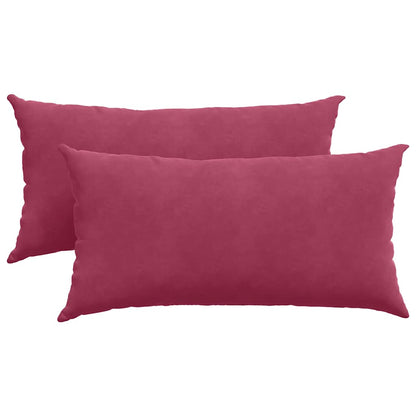 Cuscini da Divano 2 pcs Rosso Vino 80 x 40 cm Tessuto in Cords | homemem39