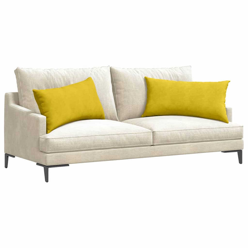 Cuscini da Divano 2 pcs Giallo 80 x 40 cm Tessuto in Cords | homemem39