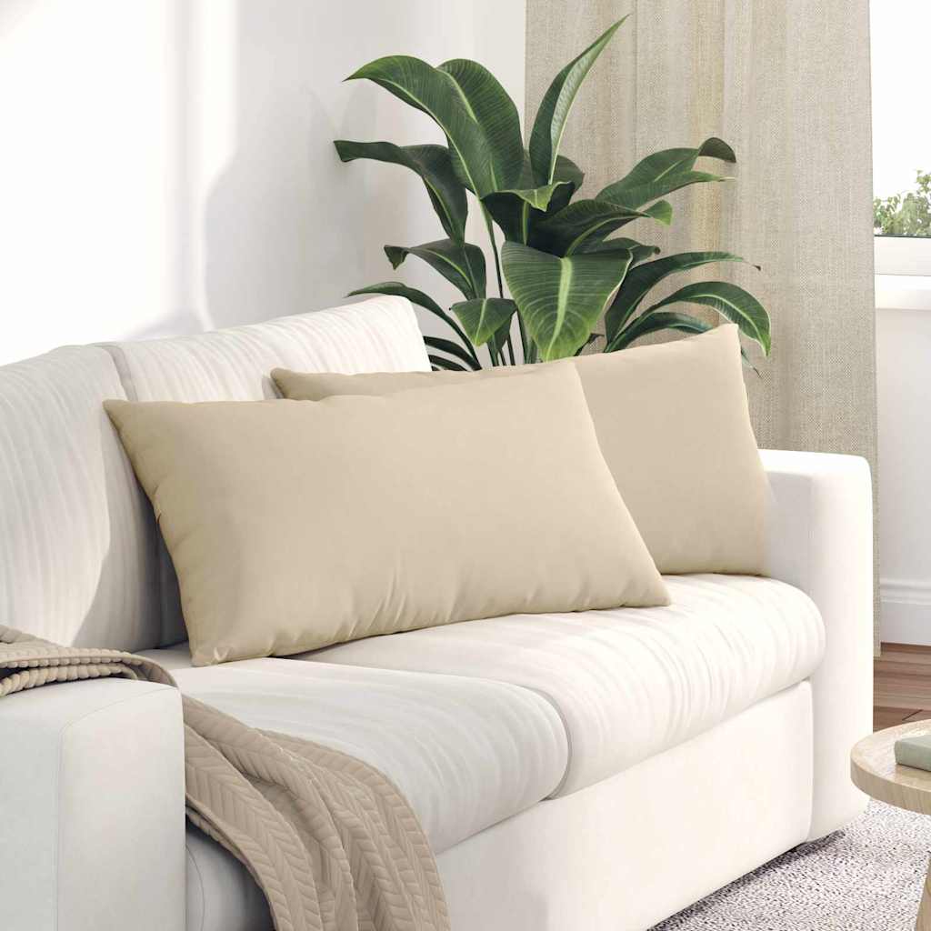 Cuscini da Divano 2 pcs Crema 80 x 40 cm Tessuto | homemem39