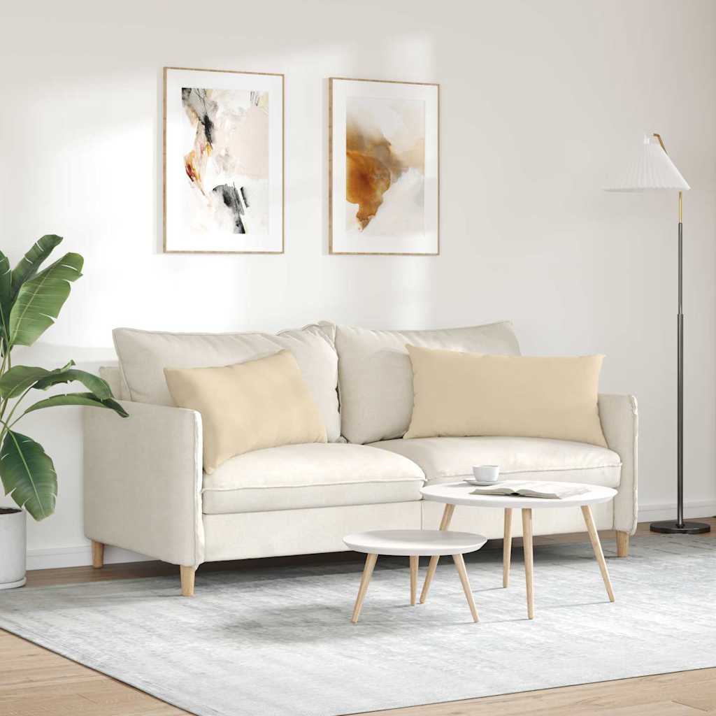 Cuscini da Divano 2 pcs Crema 80 x 40 cm Tessuto | homemem39