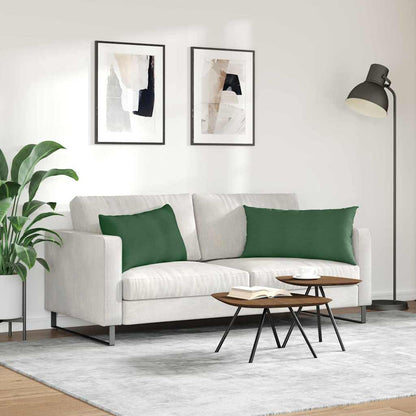 Cuscini da Divano 2 pcs Verde Scuro 80 x 40 cm Tessuto in Cords | homemem39