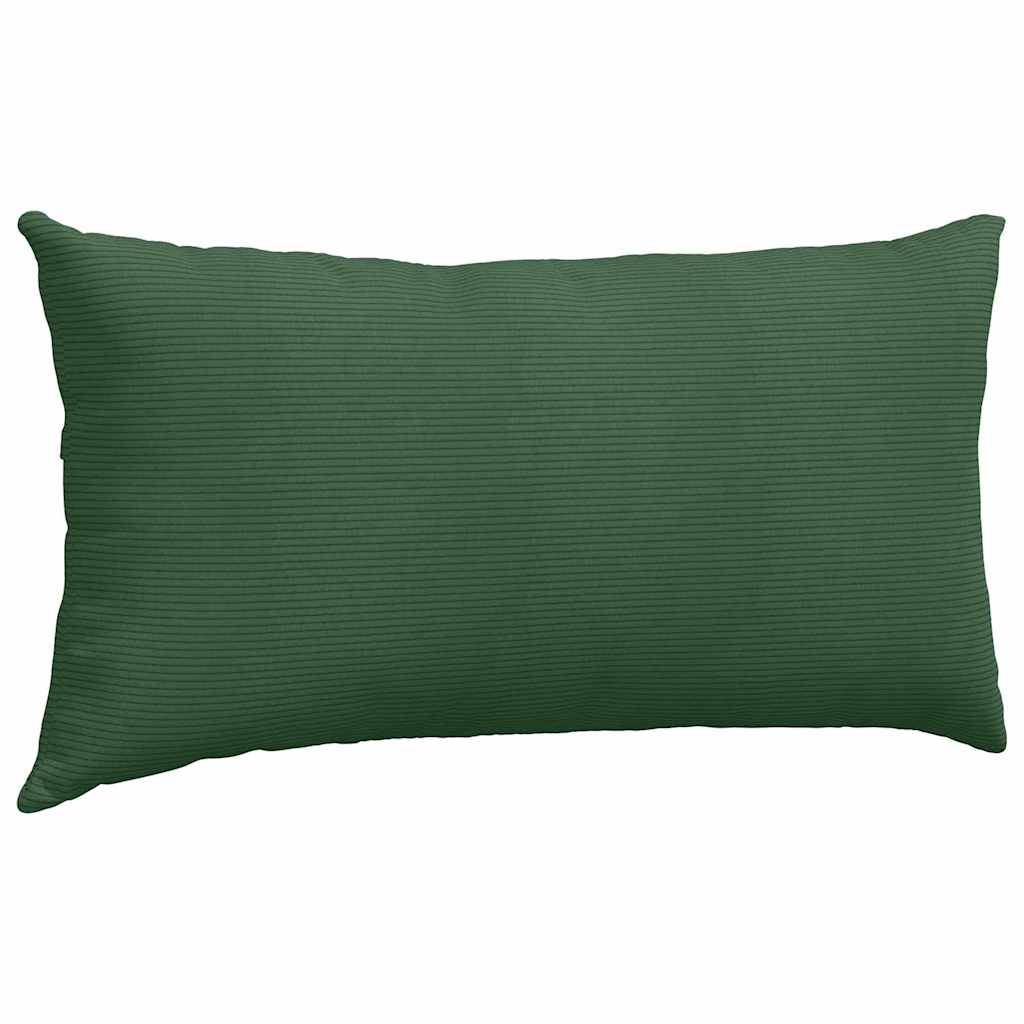 Cuscini da Divano 2 pcs Verde Scuro 80 x 40 cm Tessuto in Cords | homemem39